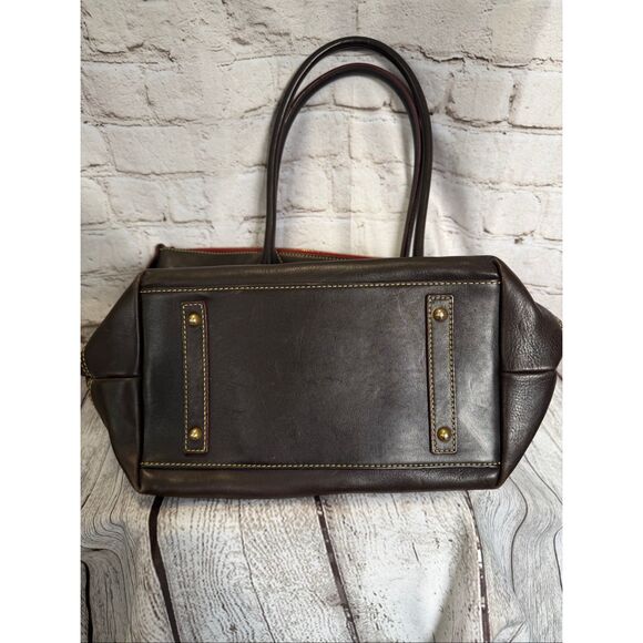 Dooney & Bourke dark brown leather tote purse - Picture 5 of 9